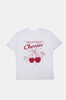 Delicious Cherries Graphic Boyfriend Tee