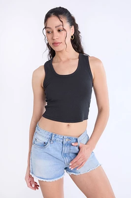 Ribbed Scoop Neck Tank Top