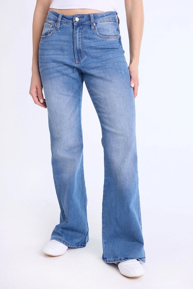 Jeans évasé taille haute