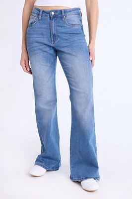 Jeans évasé taille haute