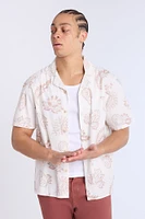 Poplin Paisley Print Short Sleeves Shirt