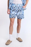 Mosaic Seersucker 5.5" Swim Trunks