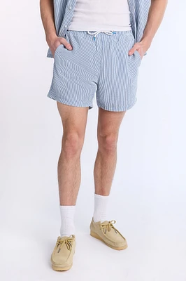 Striped Seersucker 5.5" Swim Trunks