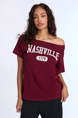 Nashville 1779 Graphic Off-Shoulder Tee