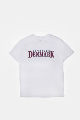 Denmark Embroidered Graphic Boyfriend Tee