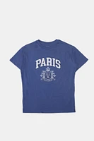 Paris Crest Puff Print Graphic Boyfriend Tee