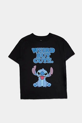 Stitch Weird But Cute Graphic Boyfriend Tee