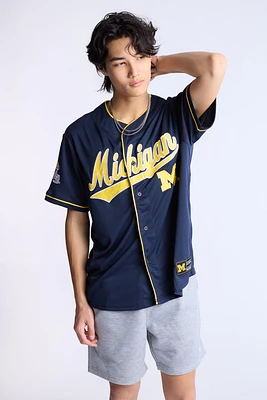 Michigan M Button-Up Baseball Jersey