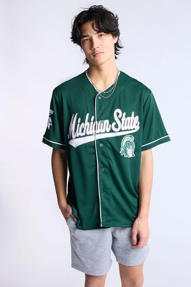 Michigan State Button-Up Baseball Jersey