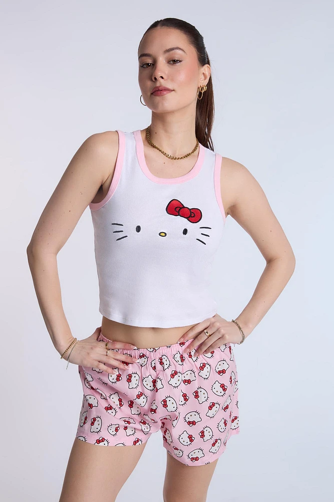 Hello Kitty Super Soft Pajama Tank Top And Shorts 2-Piece Set