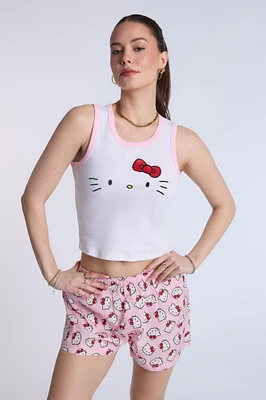 Hello Kitty Super Soft Pajama Tank Top And Shorts 2-Piece Set