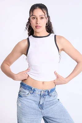 AERO Ribbed High Neck Tank Top