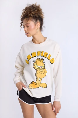 Garfield Graphic Crew Neck Oversized Sweatshirt