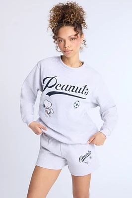Peanuts Snoopy Graphic Crew Neck Oversized Sweatshirt