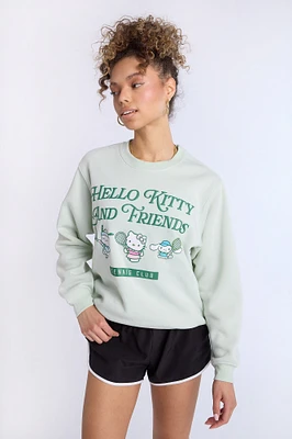 Hello Kitty And Friends Graphic Crew Neck Oversized Sweatshirt