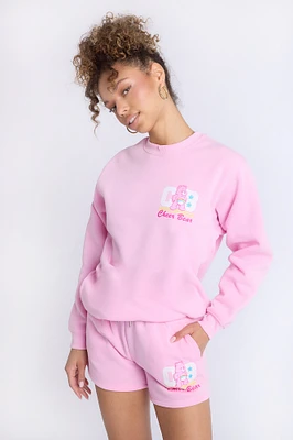 Care Bears Graphic Crew Neck Oversized Sweatshirt