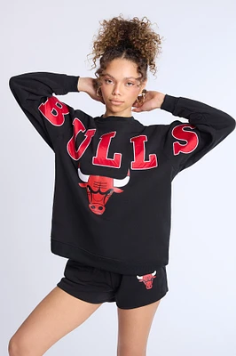 Chicago Bulls Graphic Crew Neck Oversized Sweatshirt