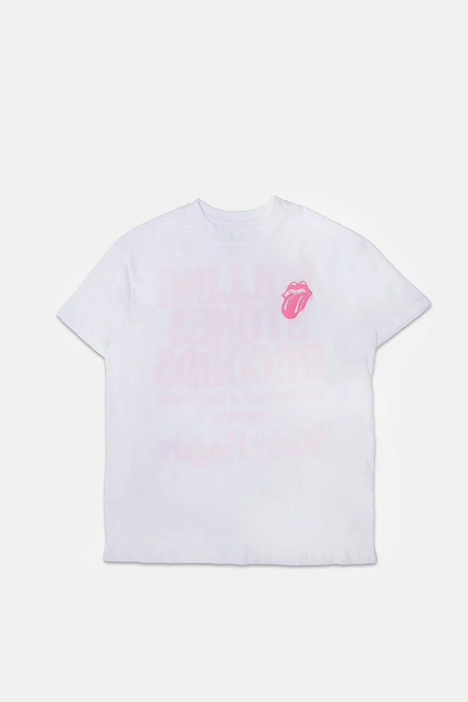 Rolling Stones Records Graphic Boyfriend Tee