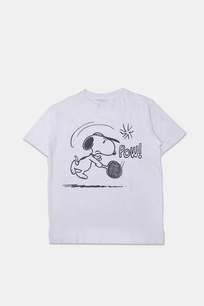 Peanuts Snoopy Pow Graphic Boyfriend Tee