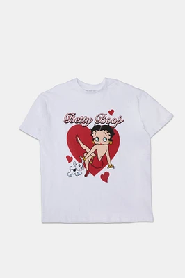 Betty Boop Dog Graphic Boyfriend Tee