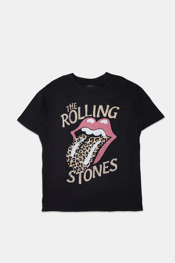 The Rolling Stones Leopard Graphic Boyfriend Tee