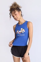 Peanuts Graphic Ribbed High Neck Tank Top