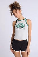Hello Kitty Crest Graphic Ribbed High Neck Tank Top