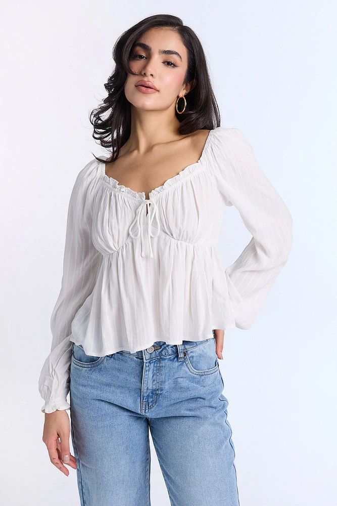 AERO Long Sleeve Babydoll Top