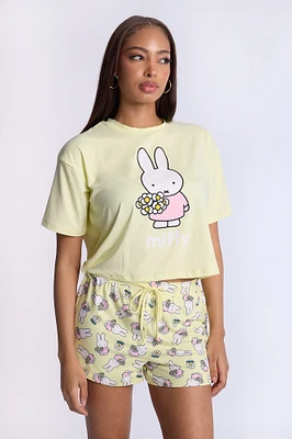Miffy Super Soft Pajama Tee And Shorts 2-Piece Set
