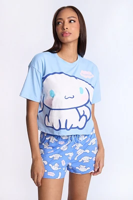 Cinnamoroll Super Soft Pajama Tee And Shorts 2-Piece Set