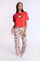 Hello Kitty Cherry Super Soft Pajama Tee And Pants 2-Piece Set