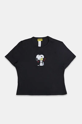 Peanuts Snoopy & Woodstock Embroidered Baby Tee