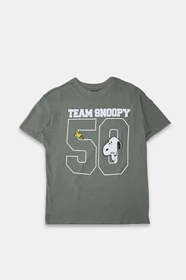 T-shirt coupe garçonne imprime? graphique Team Snoopy 50