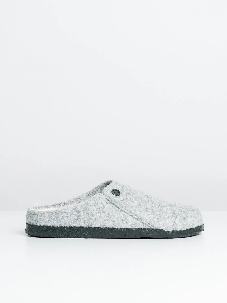 WOMENS BIRKENSTOCK ZERMATT SHEARLING SLIPPERS - LIGHT GREY