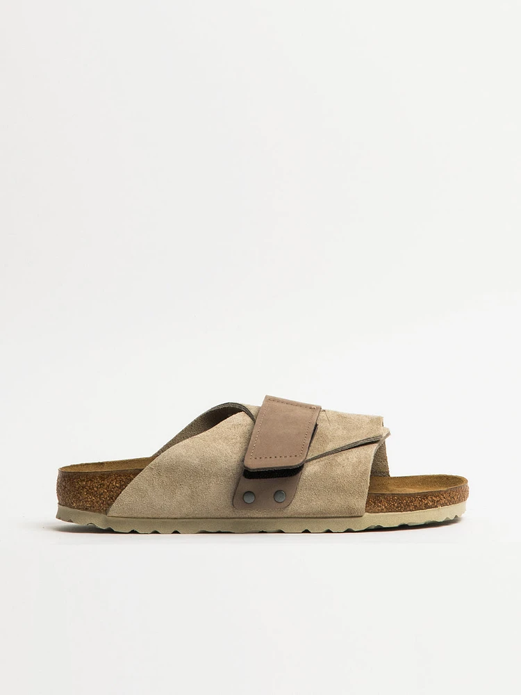 WOMENS BIRKENSTOCK KYOTO SUEDE NARROW SANDALS - TAUPE