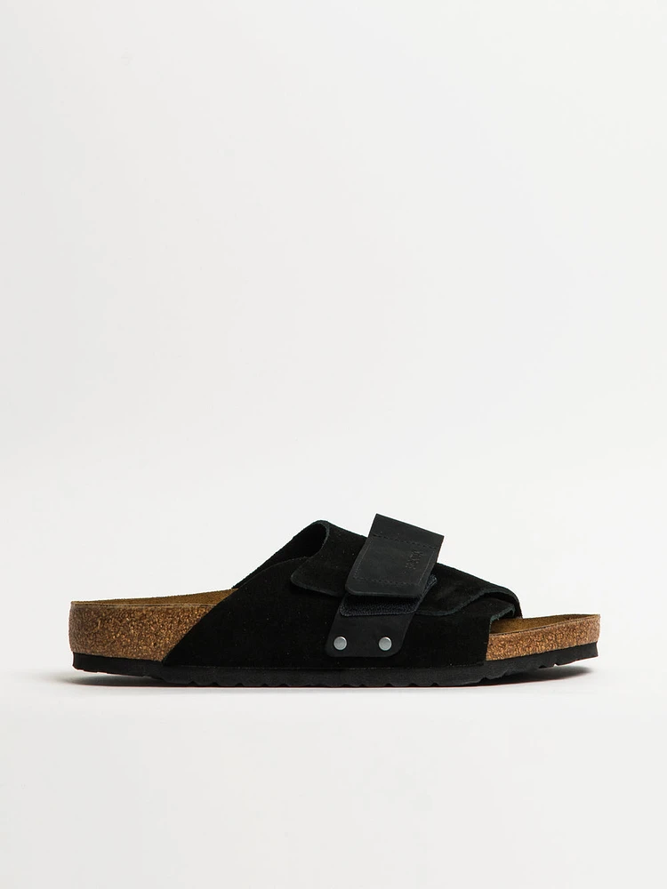 MENS BIRKENSTOCK KYOTO SUEDE NUBUCK SANDALS - BLACK