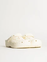 WOMENS CROCS CLASSIC FLORAL CUTOUT CLOG - CHALK