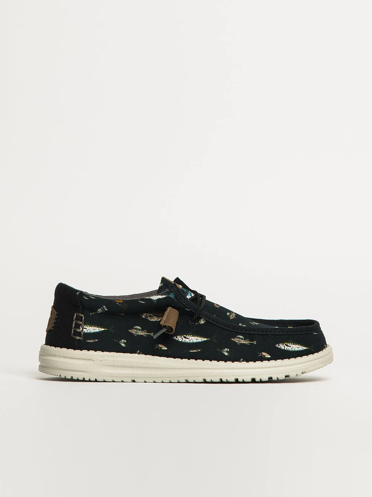MENS HEYDUDE WALLY MARLIN SLIP-ON - BLACK