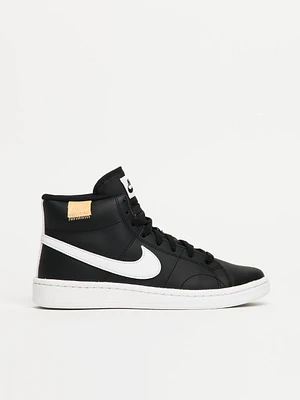 WOMENS NIKE COURT ROYALE 2 MID SNEAKER - BLACK/WHITE