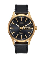 NIXON SENTRY SOLAR LTHR - GOLD/OR - CLEARANCE
