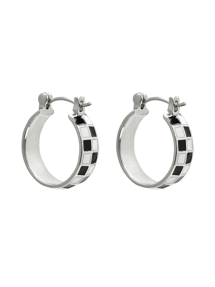 PURA VIDA CHECKERBOARD HUGGIE EARRINGS - CLEARANCE