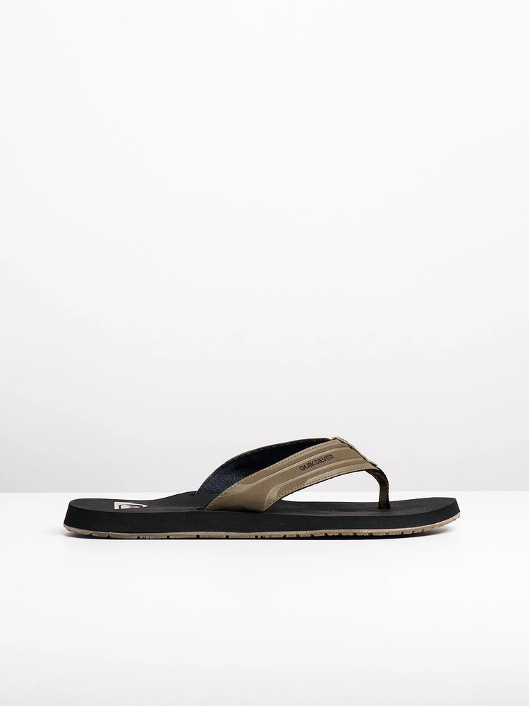 MENS QUIKSILVER MONKEY WRENCH TAN SOLID SANDALS - CLEARANCE