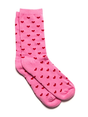 SCOUT & TRAIL PINK HEART PRINT SOCK