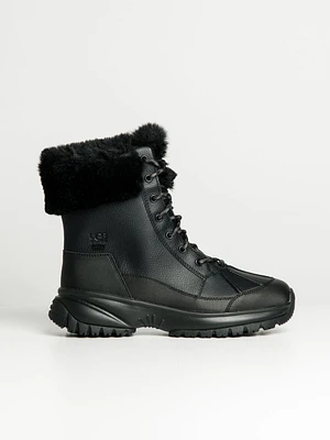 WOMENS UGG YOSE FLUFF BOOT - BLACK