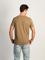 VICTOR V-NECK TEE- HEATEHR BEIGE
