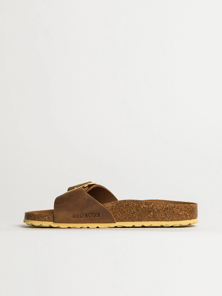 WOMENS BIRKENSTOCK MADRID BIG BUCKLE OILED LEATHER SANDALS - MEDIUM/NA