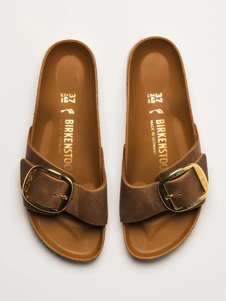 WOMENS BIRKENSTOCK MADRID BIG BUCKLE OILED LEATHER SANDALS - MEDIUM/NA