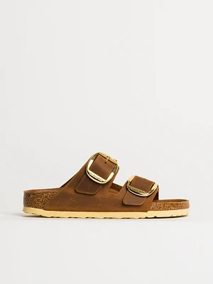 WOMENS BIRKENSTOCK ARIZONA BIG BUCKLE OILED LEATHER SANDALS - MEDIUM/N