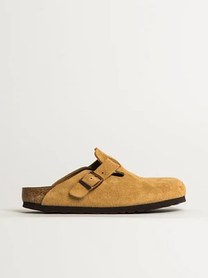 WOMENS BIRKENSTOCK BOSTON SUEDE CLOG - MEDIUM/NARROW LATTE CREAM