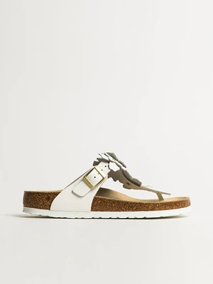 WOMENS BIRKENSTOCK GIZEH FLOWER LEATHER SANDALS